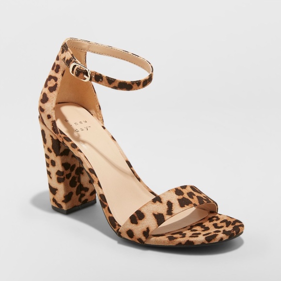 a new day Shoes - Women's Ema High Block Heeled Pumps - Cheetah